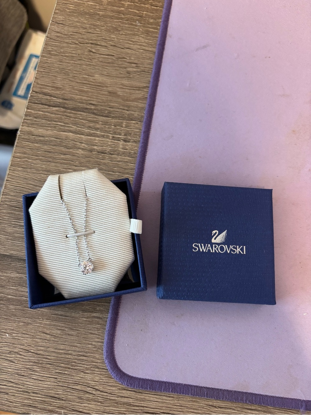 Swarovski Silver Clear Crystal Solitaire Pendant Necklace